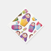 マトリョシカ人形、巣作ロシアのり人形。 スタンダードカクテルナプキン (角)