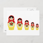 マトリョシュカ人形は赤 ポストカード (正面/裏面)