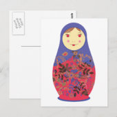 マトリョシュカ人形2 ~ロシアの /バブシュカの営巣 ポストカード (正面/裏面)