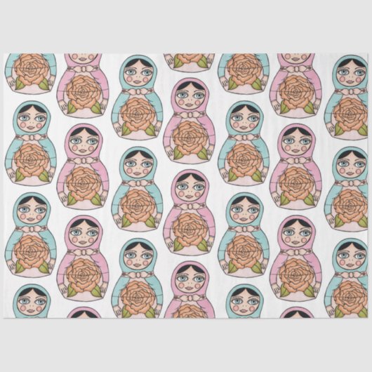 マトリョシュカ入れ子の人形バブシュカ玩具ソフトラップ 薄葉紙 (正面)