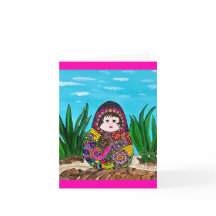 マトリョーシカ人形のグリーティングカード