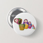 マトリョーシカ人形 - ロシアの入れ子人形の模様 缶バッジ (正面&裏面)