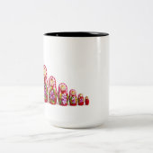 マトリョーシカ木造のカルチャーシンボルロシアの- ツートーンマグカップ (中央)