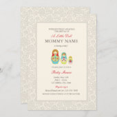 マトリョーシカ ロシアのネスト人形 シャワー招待 招待状 (正面/裏面)