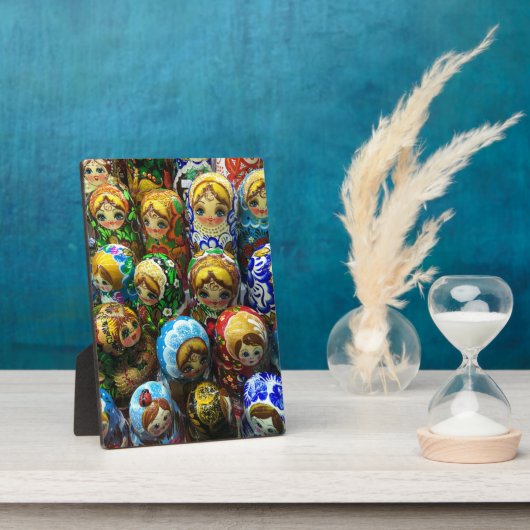 マトリョーシュカ人形のお土産屋さんでの旅行写真 フォトプラーク (側面)