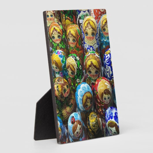 マトリョーシュカ人形のお土産屋さんでの旅行写真 フォトプラーク (側面)