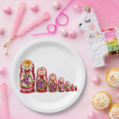 マトリョースカの木文化のシンボル-ロシアの ペーパープレート (パーティー)