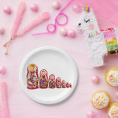 マトリョースカの木文化のシンボル-ロシアの ペーパープレート (パーティー)