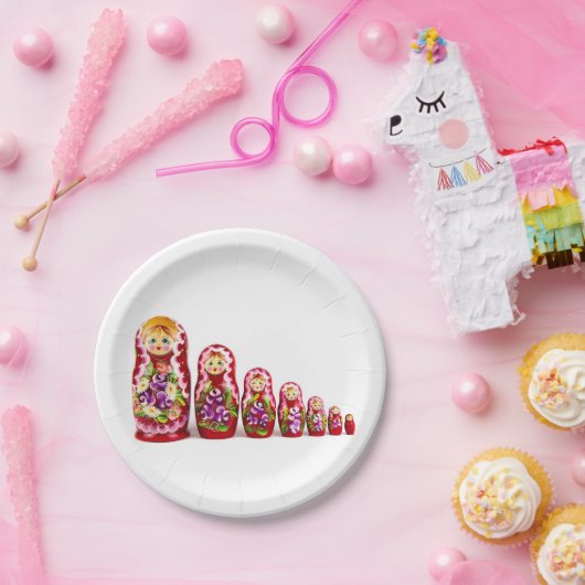 マトリョースカの木文化のシンボル-ロシアの ペーパープレート (パーティー)