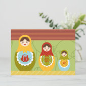 マトリョースカデカスタマイズイルズ誕生日招待状 招待状 (スタンド正面)