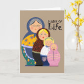 マトリヨシュカステージズオブライフイラストレーション カード (黄色い花)