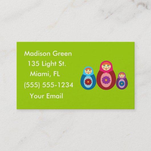 マトリヨシュカドールデザイン名刺 名刺 (正面)