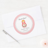 マトリヨシュカドール誕生日サンキューステッカー ラウンドシール (封筒)