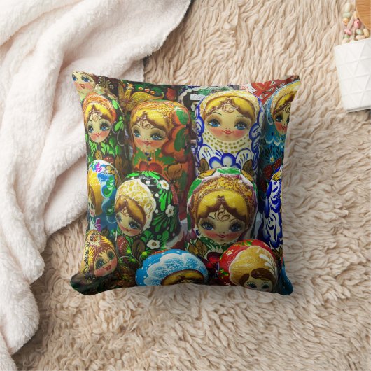マトリヨシュカ人形お土産キオスク旅行写真 クッション (ブランケット)