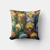 マトリヨシュカ人形お土産キオスク旅行写真 クッション (正面)