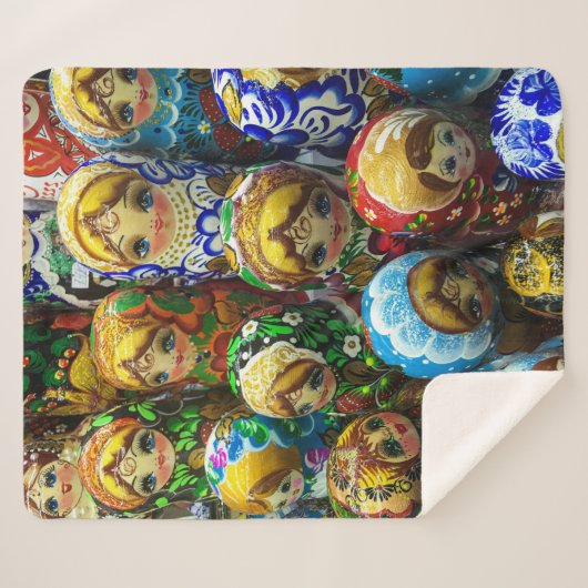 マトリヨシュカ人形お土産キオスク旅行写真 シェルパブランケット (正面(横))