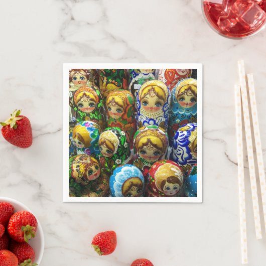 マトリヨシュカ人形お土産キオスク旅行写真 スタンダードカクテルナプキン (インサイチュ)