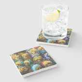 マトリヨシュカ人形お土産キオスク旅行写真 ストーンコースター (横)