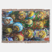 マトリヨシュカ人形お土産キオスク旅行写真 スローブランケット (正面)