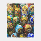 マトリヨシュカ人形お土産キオスク旅行写真 フリースブランケット (正面)