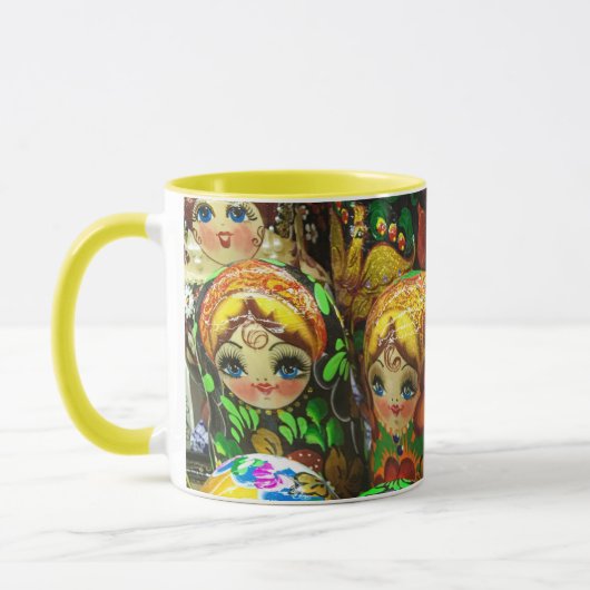 マトリヨシュカ人形お土産キオスク旅行写真 マグカップ (左)