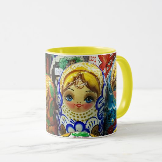 マトリヨシュカ人形お土産キオスク旅行写真 マグカップ (正面右)