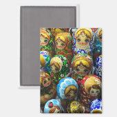 マトリヨシュカ人形お土産キオスク旅行写真 マグネット (正面/裏面)