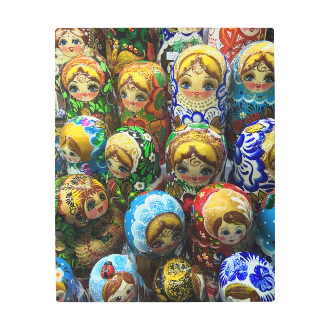 マトリヨシュカ人形お土産キオスク旅行写真 メタルプリント (正面)