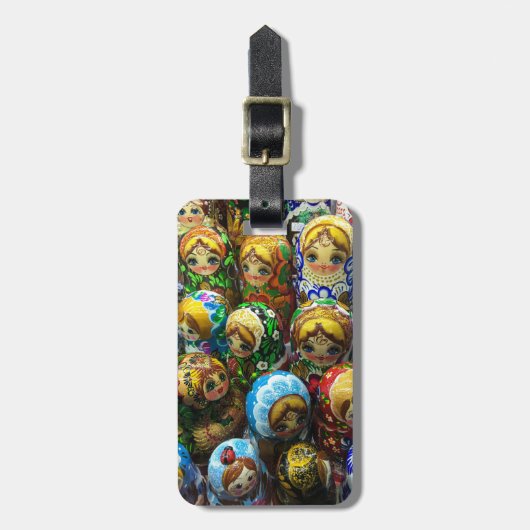 マトリヨシュカ人形お土産キオスク旅行写真 ラゲッジタグ (正面縦)