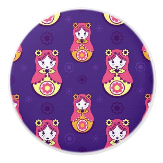 マトレシュカ模様 セラミックノブ (正面)