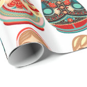 『マトロシアのリョシカ人形Mr.&M.ピンクの海軍&レッド』 ラッピングペーパー (ロールコーナー)