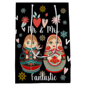 マトロシアのリョシカ人形MR&MR雪片 ミディアムペーパーバッグ (裏面)