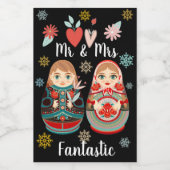 マトロシアのリョシュカ人形の雪片さん ワインラベル (シングルラベル)