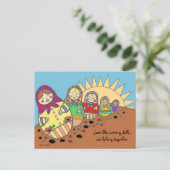 マトロシュカネスティングドールウクライナフォークアート ポストカード (スタンド正面)