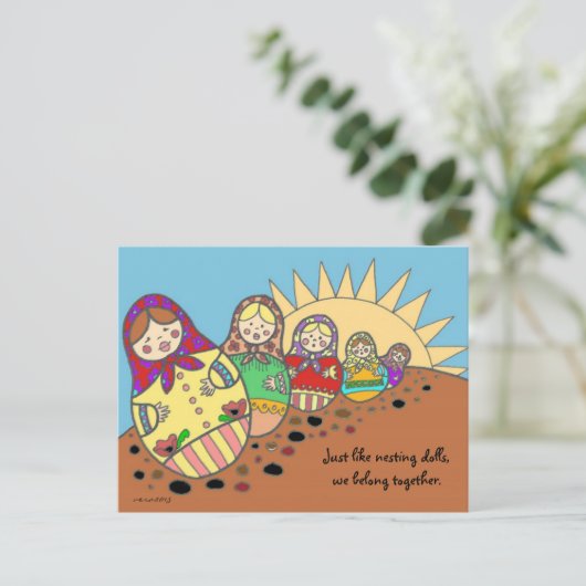 マトロシュカネスティングドールウクライナフォークアート ポストカード (スタンド正面)