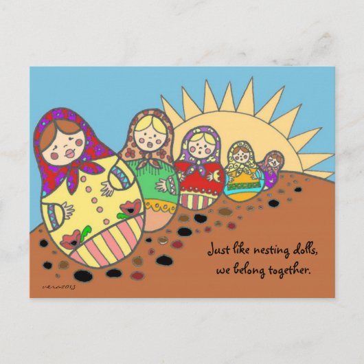 マトロシュカネスティングドールウクライナフォークアート ポストカード (正面)