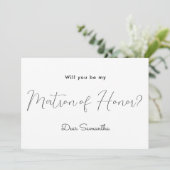 マトロン・オブ・オナー白黒招待状 招待状 (スタンド正面)