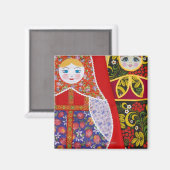 マト絵画リョスカロシアのドール マグネット (正面/裏面)