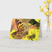 マト色彩の鮮やかルスパージの蝶の女性 カード (黄色い花)