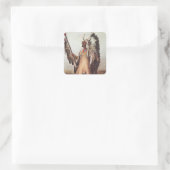 マト・トペ（Mato-Tope）- カール・ボドマーによるマンダン族の首長の肖像画 スクエアシール (バッグ)