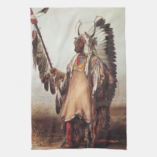 マト・トープ氏はカール・ボドマー氏のマンポートレート キッチンタオル (縦)