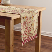 マドゥバニスタイルプリントオンシルクテクスチャ ショートテーブルランナー (インサイチュ)