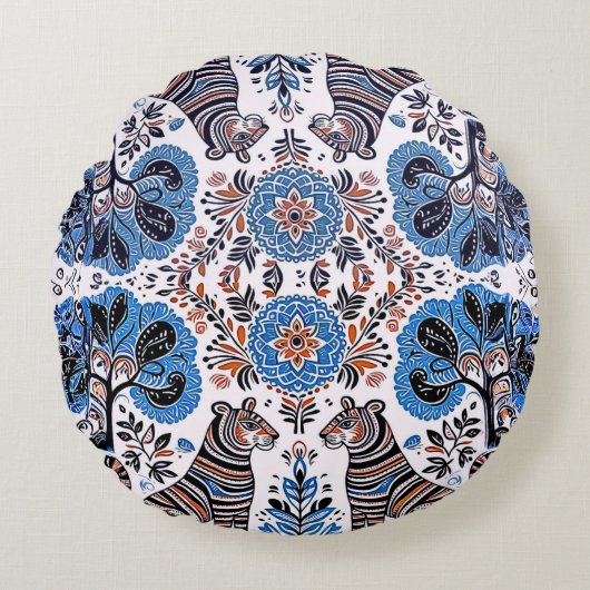 マドシンプルバ絵を描ニ ラウンドクッション (正面)