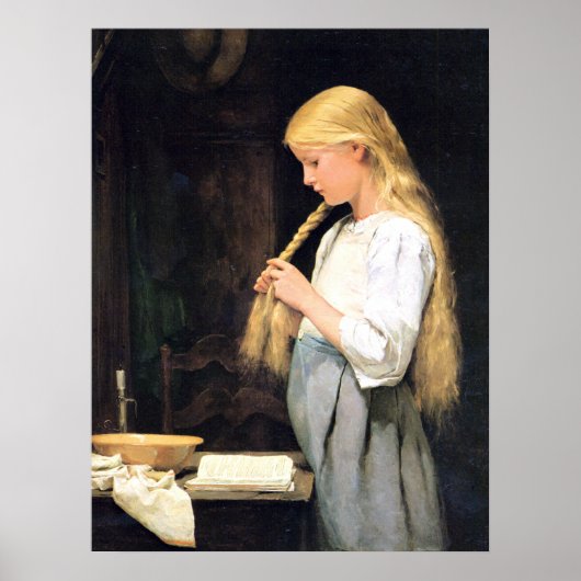 マドチェンダイハアフラテンドガールブレイディング彼女の髪 ポスター (正面)