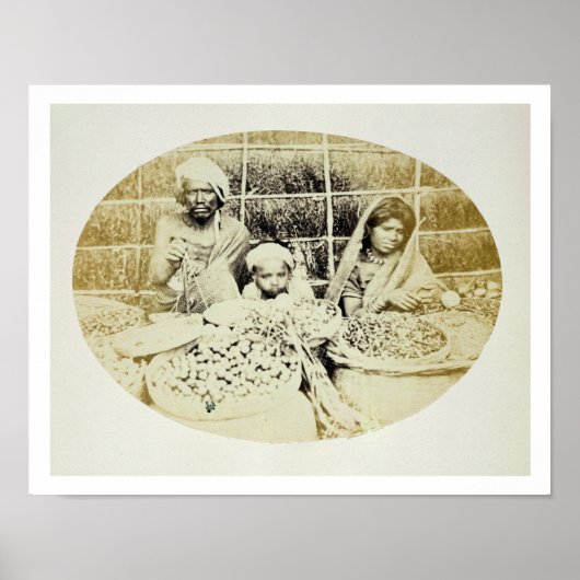 マドラスのヒンドゥー教の野菜と果物の販売者， 19th ポスター (正面)