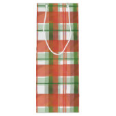 マドラスの格子縞のクリスマス ワインギフトバッグ (裏面)