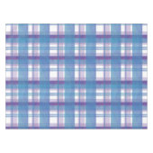 マドラスの格子縞の青および紫色 テーブルクロス (正面(横))