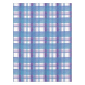 マドラスの格子縞の青および紫色 テーブルクロス (正面)