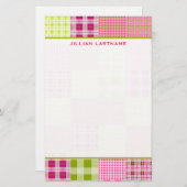 マドラスは格子縞のパッチワークの文房具をインスパイア 便箋 (正面/裏面)