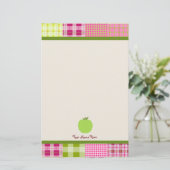 マドラスは格子縞及びAppleの緑の先生をインスパイア 便箋 (スタンド正面)